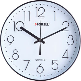 Lorell LLR61011 Lorell 12" Quiet Wall Clock, Plastic Case, Black image.