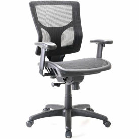 Conjure Mesh Office Chair with Adjustable Arms, Fabric, Black view 2