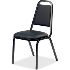 Sp Richards LLR62512 Lorell® Upholstered Stacking Chair, 18"W x 22"D x 34-1/2"H, Black, 4/Carton image.