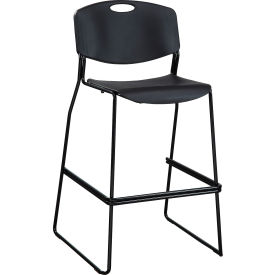 Lorell LLR62535 Lorell® Heavy-Duty Bistro Stacking Chairs - Black - Set of 2 image.