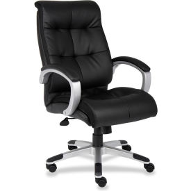 Lorell High-Back Executive Chair, LLR62620, Bonded Leather, Black