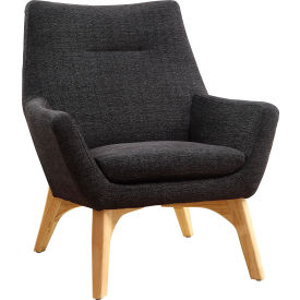 Lorell LLR68958 Lorell® Upholstered Fabric Chair - Black - Quintessence Collection image.