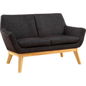Lorell LLR68959 Lorell® Upholstered Fabric Loveseat - Black - Quintessence Collection image.
