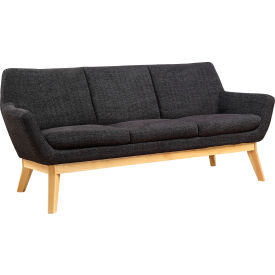 Lorell LLR68960 Lorell® Upholstered Fabric Sofa - Black - Quintessence Collection image.