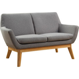 Lorell LLR68962 Lorell® Quintessence Collection Upholstered Loveseat - Gray image.