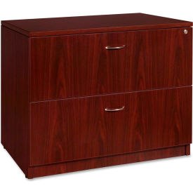 Sp Richards LLR69399 Lorell® 2-Drawer Lateral File - 35"W x 22"D x 29-1/2"H - Mahogany - Essentials Series image.