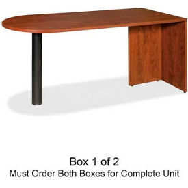 Sp Richards LLR69415 Lorell® Peninsula Desk Without Post - 66"W x 30"D x 29-1/2"H - Cherry - Essentials Series image.