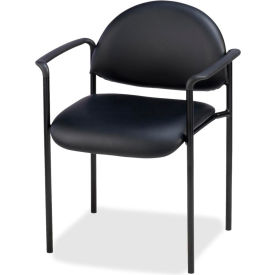 Sp Richards LLR69507 Lorell® Reception Guest Chair, 23-3/4"W x 23-1/2"D x 30-1/2"H, Black Vinyl Seat image.