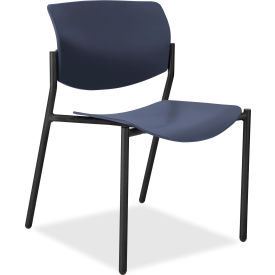Lorell Stacking Chairs -  Plastic - Midnight Blue - Set of 2