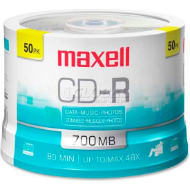 Maxell Corporation 648250 Maxell CD Recordable Media, MAX648250, CD-R Media, 48x Speed, 700 MB Capcity image.
