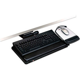 3M AKT150LE 3M™ AKT150LE Easy Adjust Keyboard Tray with Mouse Platform, 23" Track Length, Black image.
