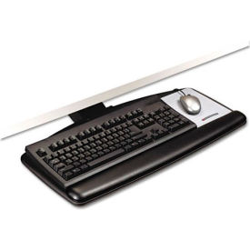 3M AKT90LE 3M™ AKT90LE Easy Adjust Keyboard Tray with Mouse Platform, 23" Track Length, Black image.