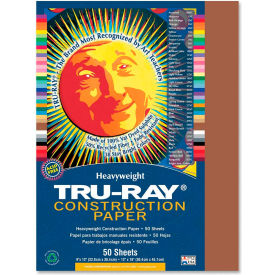 Pacon Corporation 103025 Pacon® Tru-Ray Construction Paper, 12"x9", Brown, 50 Sheets image.