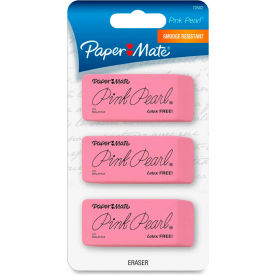 Paper Mate Pearl Eraser, Medium, 3/PK, Pink