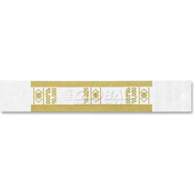 PM Company 55010 PM Company Self-Adhesive Color-Coded Currency Straps 55010 10,000 in 100 Bills Yellow, 1000/Pack image.