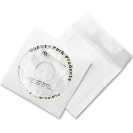 Quality Park Products 77203 Quality Park® CD/DVD Sleeves, 77203, Moisture/Tear Resistant, 4-7/8" X 5", 100/Pk, White image.