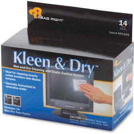 Advantus Corp. RR1205 Read Right® Kleen & Dry Screen Cleaning Pads, 14/Box - REARR1205 image.