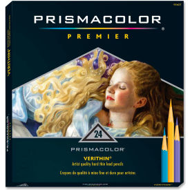 Sandford Ink Corporation 2427 Prismacolor Verithin Colored Pencil, Assorted Lead, Assorted Barrel, 24/Set image.