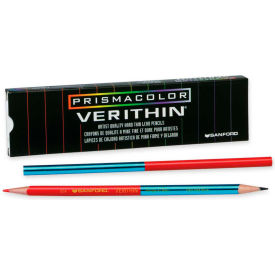 Sandford Ink Corporation 2456 Prismacolor Verithin Colored Pencil, Red, Blue Lead, Red, Blue Barrel, Dozen image.