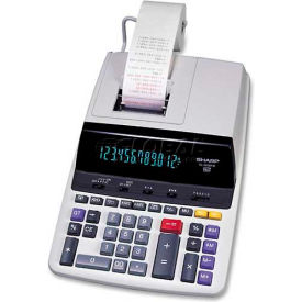 Sharp Electronics EL2630PIII Sharp® 12-Digit Calculator, EL2630PIII, 2 Color Printing, 8-1/4" X 11-1/3" X 2-1/5", White image.