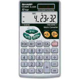 Sharp Electronics EL344RB Sharp® 10-Digit Scientific Calculator, EL344RB, W/Wallet, 2-3/4" X 4-7/8" X 1/4", Silver image.