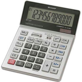 Sharp Electronics VX2128V Sharp® 12-Digit Calculator, VX2128V, Tax Feature, Dual Power, 5" X 7" X 7/8", Grey image.