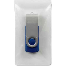Smead Manufacturing Company 68150 Smead® 68150 Self-Adhesive Poly USB Flash Drive Pockets, Clear, Pack of 6 image.