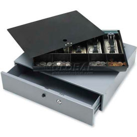 Sparco Products 15504 Sparco Cash Drawer 15504 Removable 10 Compartment Tray , 17-13/16"W x 15-13/16"D x 3-13/16"H, Gray image.