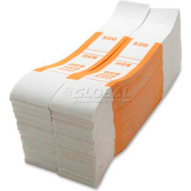 Sparco Products BS50WK Sparco Color-Coded Quick Stick Currency Band BS50WK 50 in Dollar Bills Orange, 1000 Bands/Pack image.