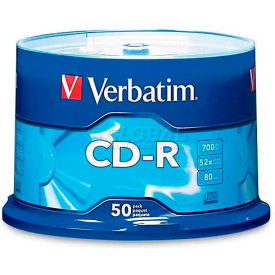 Verbatin America, Llc 94691 Verbatim® CD-R Discs, 94691, 52x, 700MB/80Min, Branded, Spindle, 50/Pk image.
