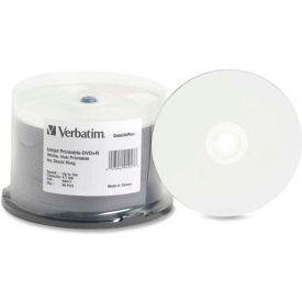 Verbatin America, Llc 94917 Verbatim® DVD+R, 94917, 16X Speed, 4.7GB, Inkjet/Hub Printable, 50/Pk image.