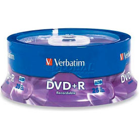 Verbatin America, Llc 95033 Verbatim® DVD+R Spindle, 95033, 4.7GB, 120 Minutes, 16X, 25/Pk image.