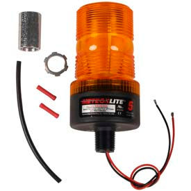 TVH Parts SY361005P-A-LED Meteorlite™ 5 High-Profile Strobe Light - 12-80 Volts - Pipe Mount - Amber - SY361005P-A-LED image.