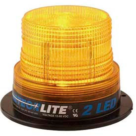 TVH Parts SY361100-A-LED Meteorlite™ 2 Low-Profile Strobe Light - 12-80V - Permanent Mount - Amber - SY361100-A-LED image.