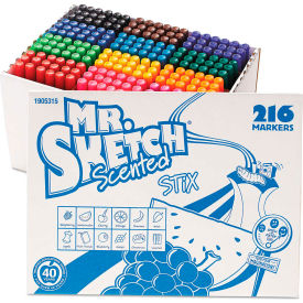 Sanford 1905315 Mr. Sketch® Scented Stix Watercolor Markers - Fine Point - 12 Colors - 216 Pack image.