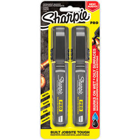 Sanford 2018330 Sharpie® Pro Permanent Marker, Chisel Tip, Black Ink, 2 Per Pack image.