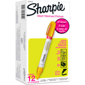 Sanford 2107619 Sharpie® Paint Marker, Oil Based, Medium, Yellow Ink, Dozen image.