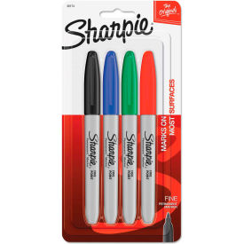 Sanford 30174PP Sharpie® Fine Point Permanent Marker - Assorted Colors - 4 Pack image.