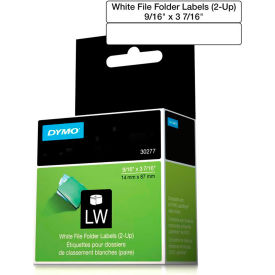 Sanford 30277 DYMO® LW 2-Up File Folder Labels, 9/16" x 3 7/16" Black on White image.