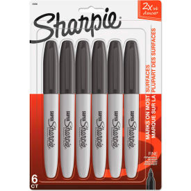 Sanford 33666PP Sharpie® Super Permanent Markers - Fine Point - Black - 6 Pack image.