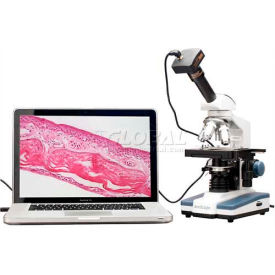 AmScope M620B-P 40X-2000X LED Monocular Compound Microscope with 3D Stage & Digital Camera