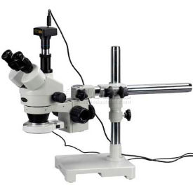 AmScope SM-3TX-54S-3M 3.5X-45X LED Boom Stand Stereo Zoom Microscope with 3MP Camera AmScope SM-3TX-54S-3M 3.5X-45X LED Boom Stand Stereo Zoom Microscope with 3MP Camera