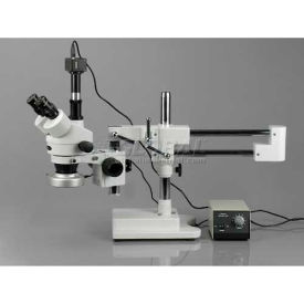 AmScope SM-4TZ-80M-5M 3.5X-90X Boom Stand Stereo Microscope with 80-LED Ring Light & 5MP Camera