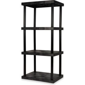 SPC Industrial™ DuraShelf™ 4 Shelf Solid Top 36"W x 24"D x 75"H Black