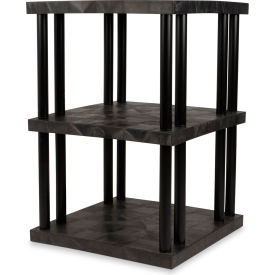 SPC Industrial™ DuraShelf™ 3 Shelf Solid Top 36"W x 36"D x 51"H Black