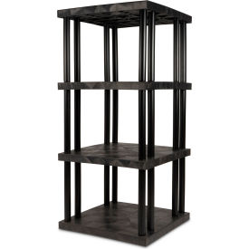 SPC Industrial™ DuraShelf™ 4 Shelf Solid Top 36"W x 36"D x 75"H Black