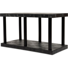 SPC Industrial™ DuraShelf™ 2 Shelf Solid Top 48"W x 24"D x 27"H Black