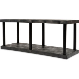 SPC Industrial™ DuraShelf™ 2 Shelf Solid Top 66"W x 24"D x 27"H Black