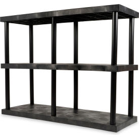 SPC Industrial™ DuraShelf™ 3 Shelf Solid Top 66"W x 24"D x 51"H Black