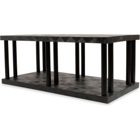 SPC Industrial™ DuraShelf™ 2 Shelf Solid Top 66"W x 36"D x 27"H Black